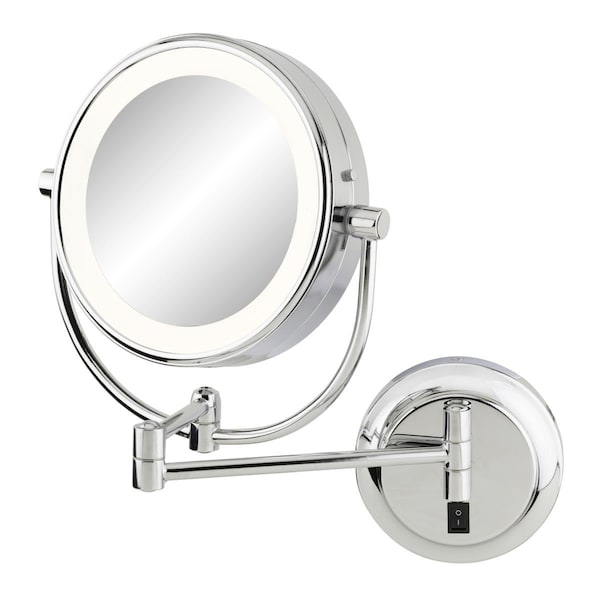 Kd Gabinetes Hardwired Neo Modern LED Lighted Wall Mirror, Chrome KD2754622 - main